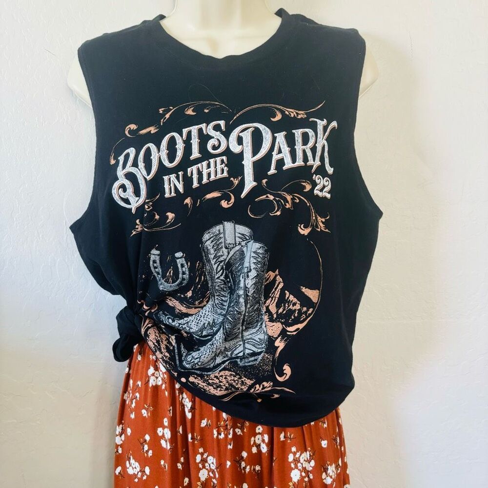 Boots in the Park Norco CA muscle western black graphic size L tank thri… - Picture 2 of 7